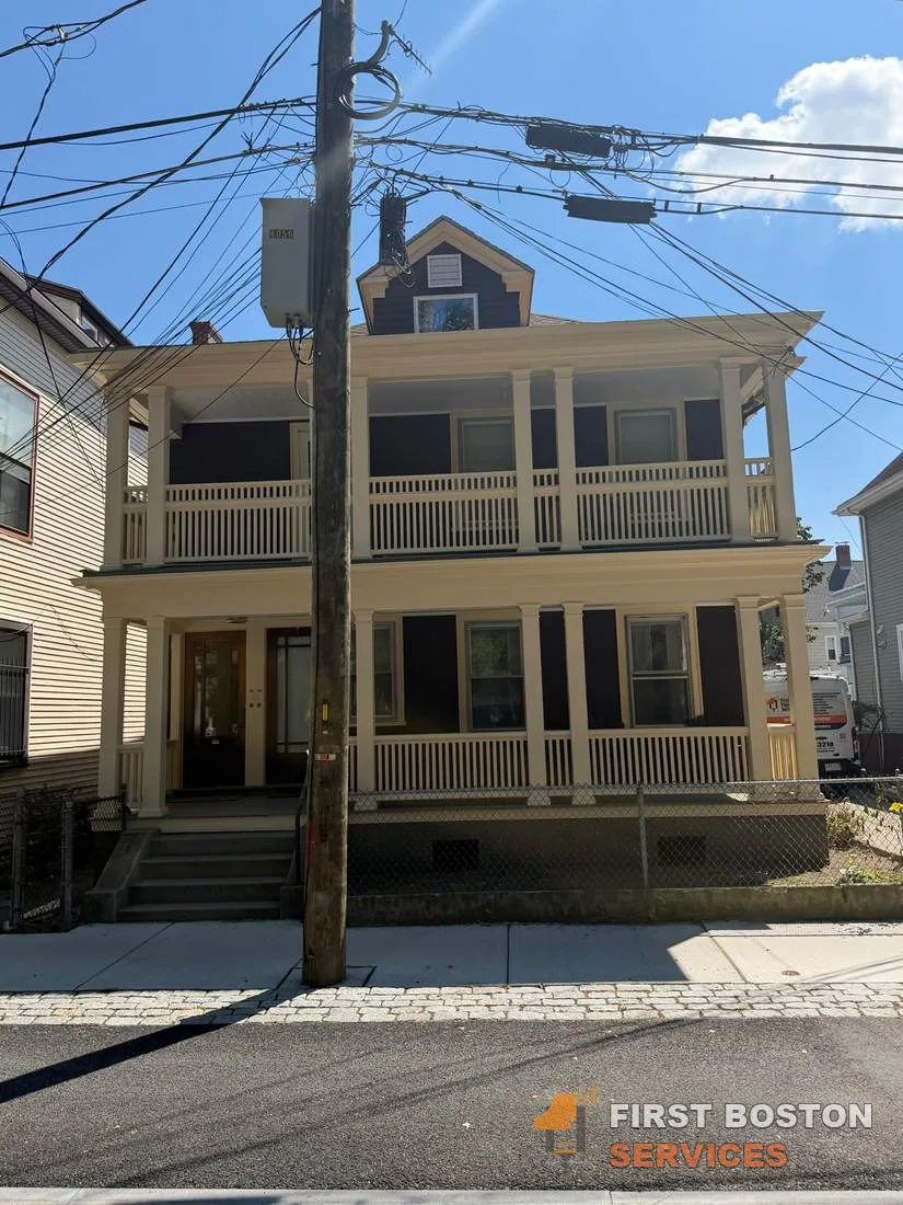 First Boston Services: Street facade after: full exterior repaint