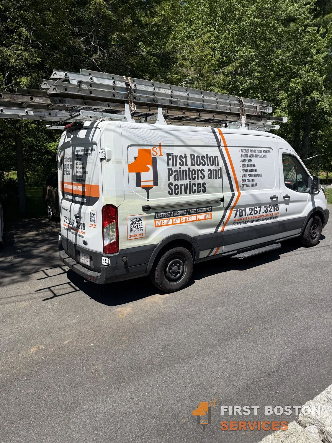 First Boston Services: Our branded van on a job site